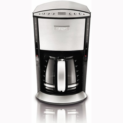 BuyDig.com - Krups KM720D50 Programmable 12-Cup Coffee Maker w/ Glass Carafe LCD Screen - Stainless