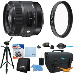 Sigma 300101 30mm f/1.4 EX DC HSM Autofocus Lens for Canon Digital SLR Cameras - Lens Kit Bundle