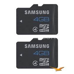 2-Pack Samsung MicroSDHC 4GB Class 4 Memory Card