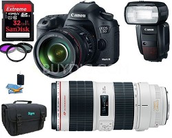 EOS 5D Mark III 22.3 MP Full Frame CMOS with 24-105 &70-200 2.8 II Pro Sport Pak