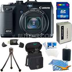 Powershot G1X 14.3 MP Digital Camera 1080p Video 3.0" Vari-Angle LCD 16GB Bundle
