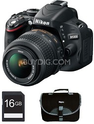 D5100 DX-format 16.2MP CMOS Digital SLR Body w/ 18-55mm VR Lens Bundle Deal