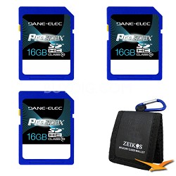 3-Pack Dane Pro200X 16GB SDHC Class 10 Memory Card