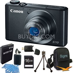 PowerShot S110 Black Compact High Performance Camera 16GB Bundle