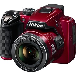 Coolpix P500 12MP Red Digital Camera w/ 36x Optical Zoom