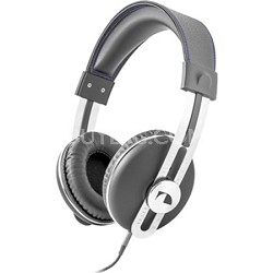 Nakamichi NK2030 Over the Ear Retro Stereo Headphone - Gray with Blue Thread