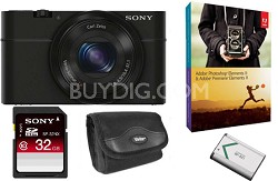 DSC-RX100 20.2MP Exmor CMOS Low-Light Sensor Digital Camera Bundle Deal