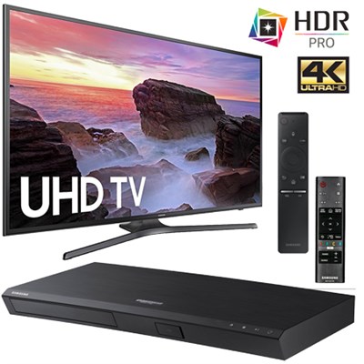 Samsung UN40MU6290FXZA 40" 4K Ultra HD 2160p HDR Smart LED HDTV (2017 Model) + Samsung 4K Ultra HD Blu-Ray Disc Player