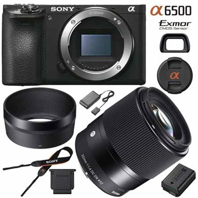 Sony ILCE-6500 a6500 4K Mirrorless Camera with Sigma 30mm F1.4 DC DN Lens