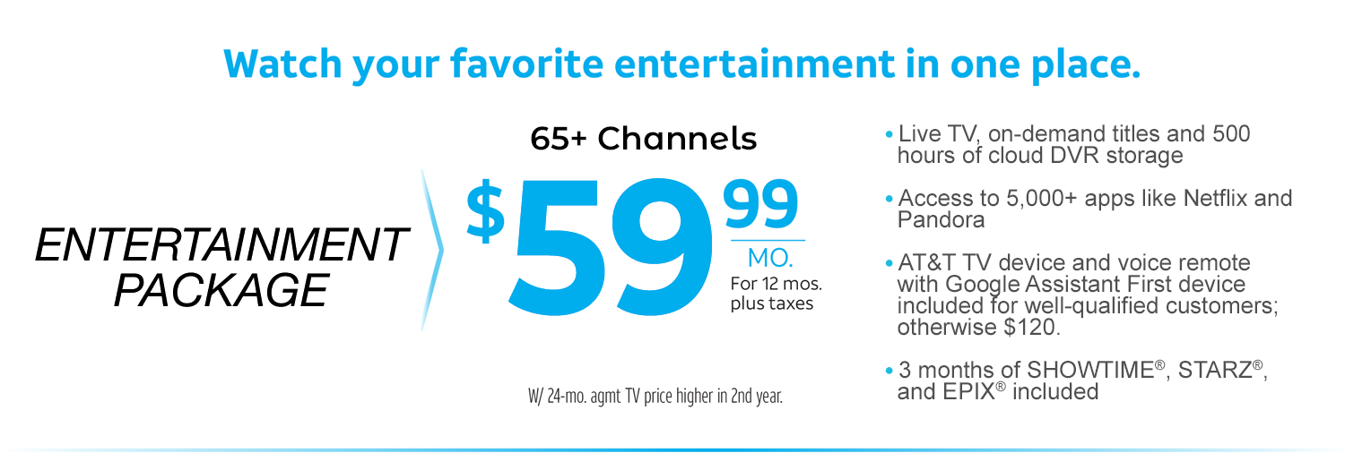 AT&T TV Entertainment Package